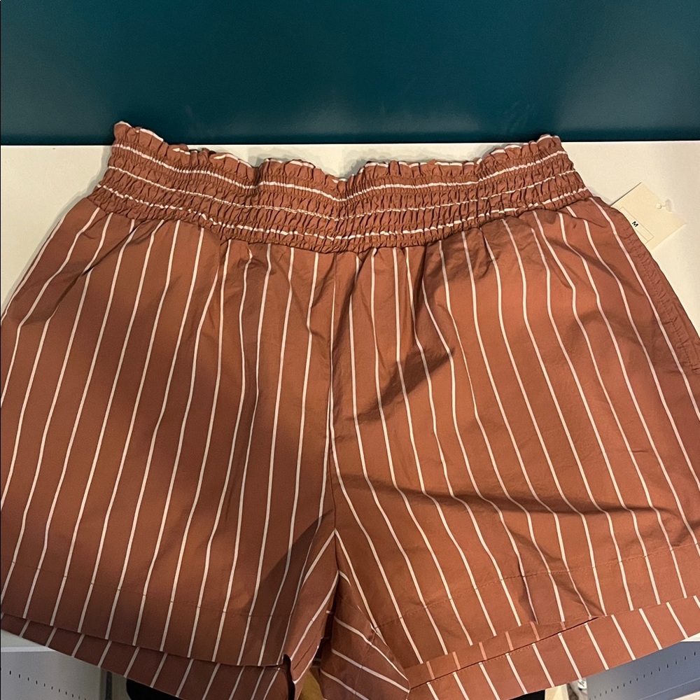 a new day High Waist Brown Striped Shorts